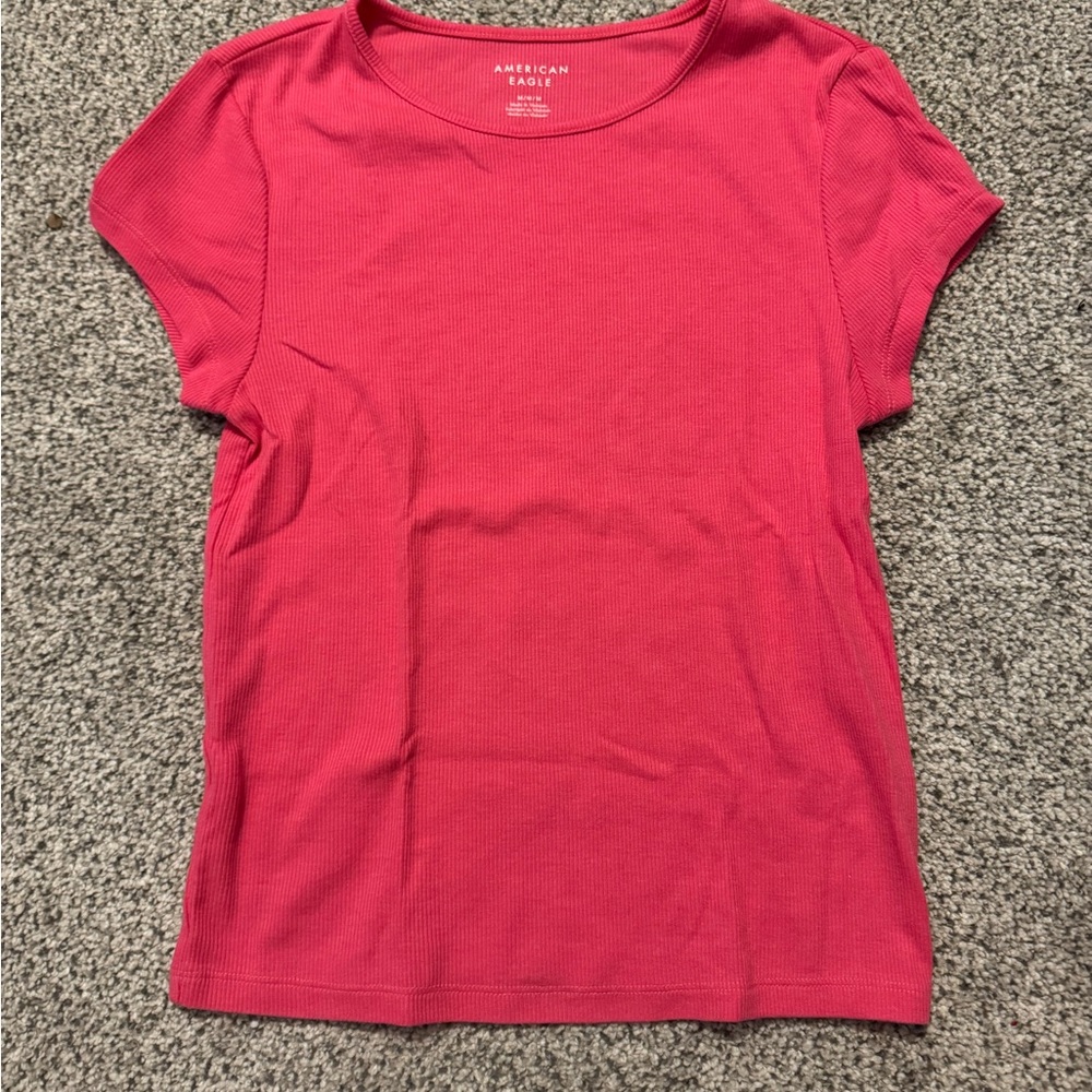 American Eagle Outfitters Women's Coral Short Sleeve Tee
